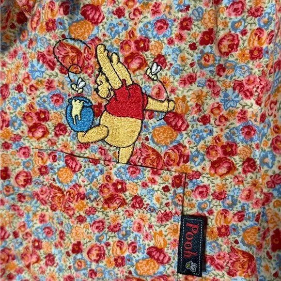 NWT Vintage Disney Jerry Leigh 3/4 Sleeve Pooh Bear Poplin Shirt Women’s S - Picture 2 of 6